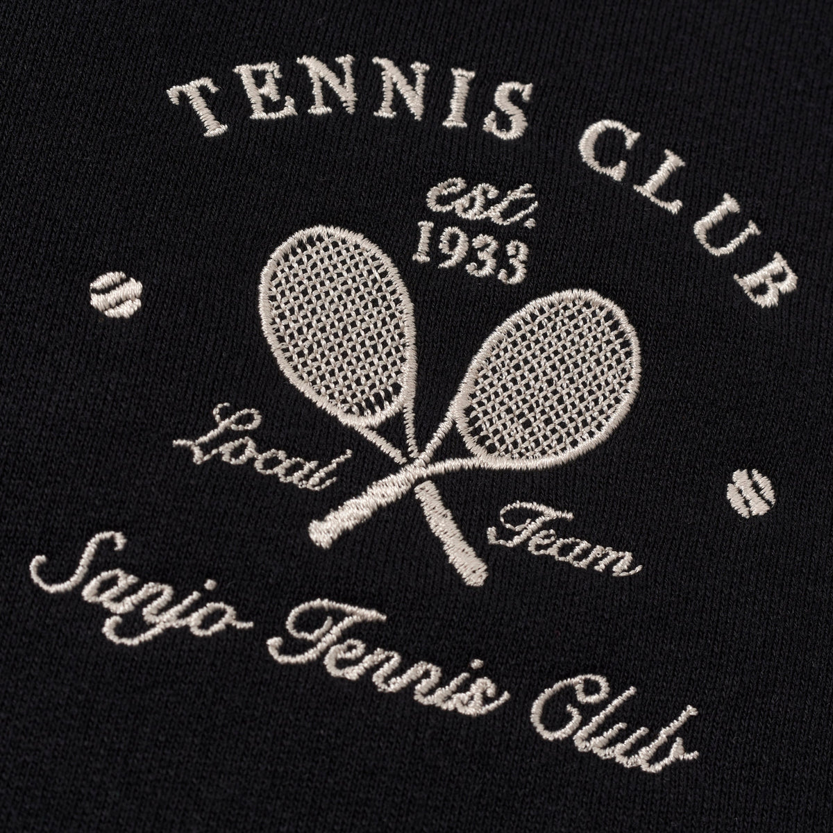 Sanjo Embroidery Tennis Club Sweater // Schwarz
