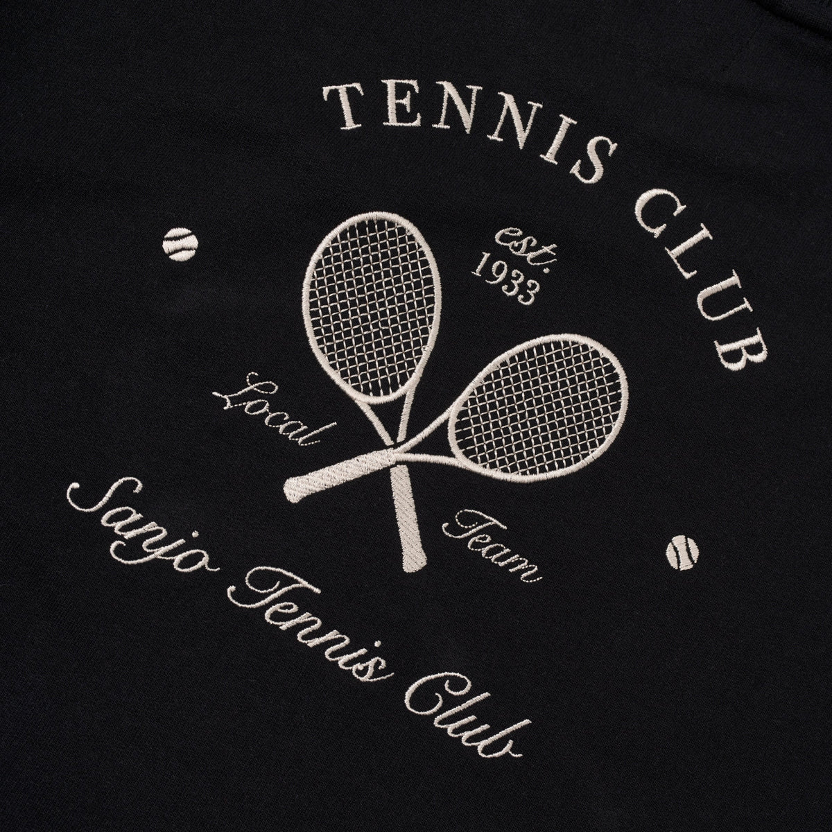 Sanjo Embroidery Tennis Club Sweater // Schwarz