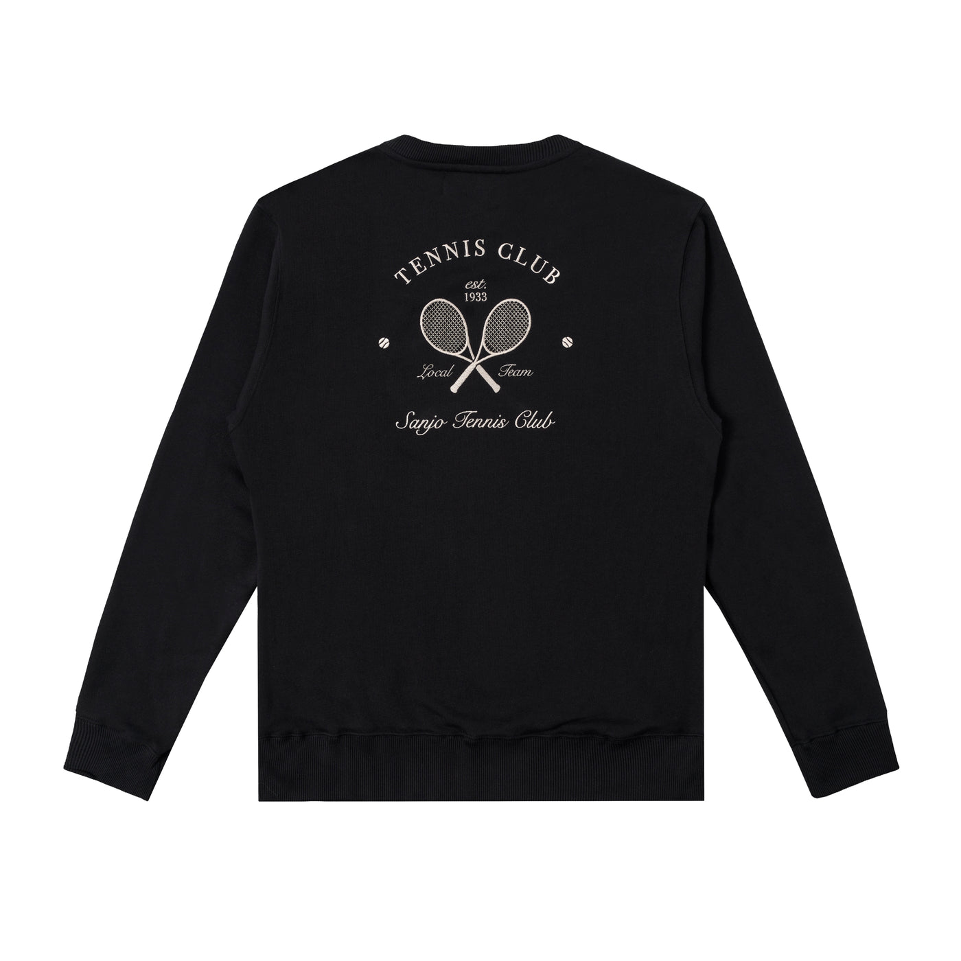 Sanjo Embroidery Tennis Club Sweater // Black