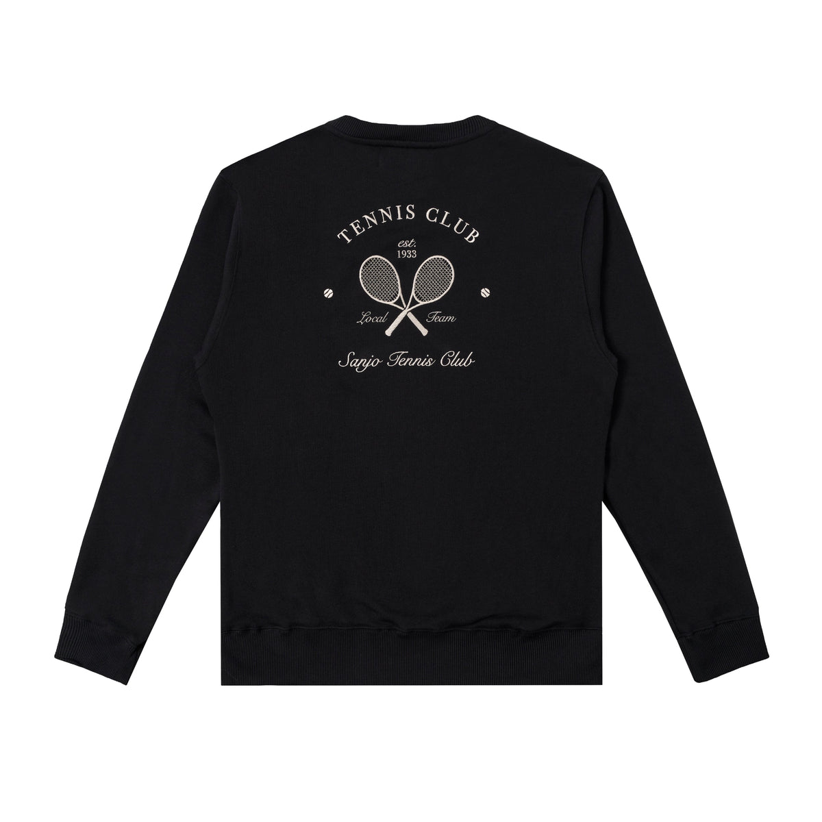 Sanjo Embroidery Tennis Club Sweater // Schwarz