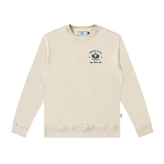 Sanjo Embroidery Tennis Club Sweater // Ecru