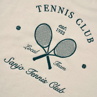 Sanjo Embroidery Tennis Club Sweater // Ecru