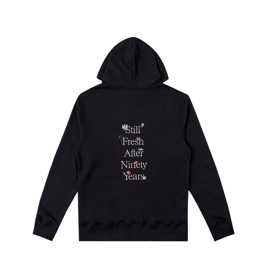 Sanjo Wild Flowers Hoodie // Schwarz