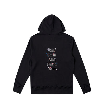 Sanjo Wild Flowers Hoodie // Black