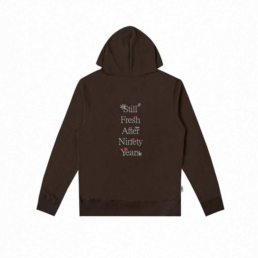Sanjo Wild Flowers Hoodie // Braun