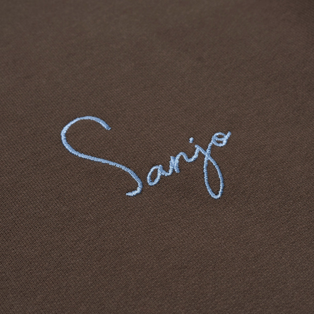 Sanjo 1954 Cream Logo Sweater // Braun