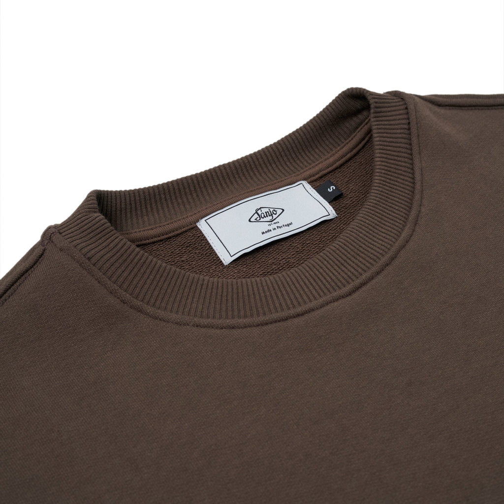Sanjo 1954 Cream Logo Sweater // Braun
