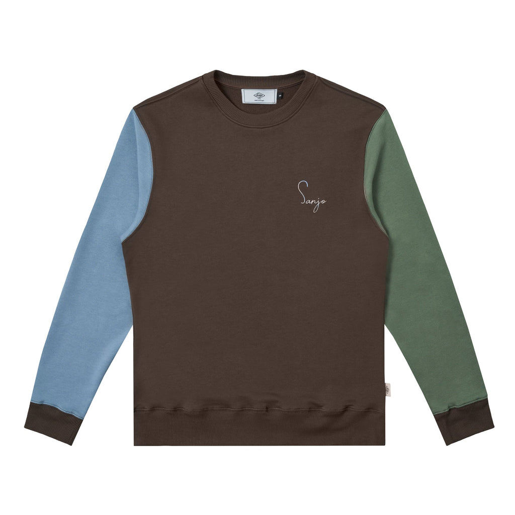 Sanjo 1954 Cream Logo Sweater // Braun