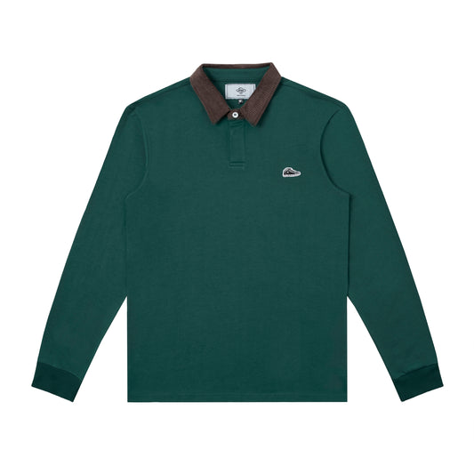 Sanjo 90's Longsleeve Polo // Bottle Green