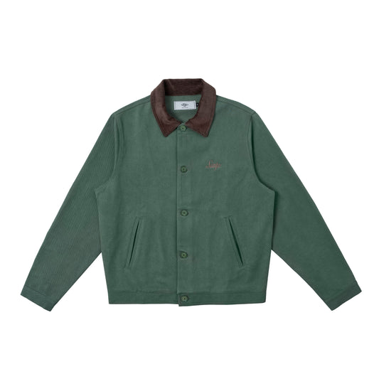 Sanjo Washed Contrast Retro Coat // Green