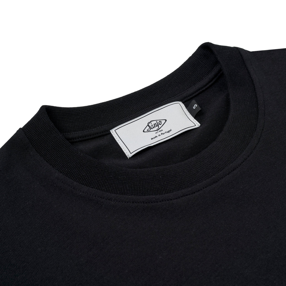 sanjo-1954-cream-logo-t-shirt-black