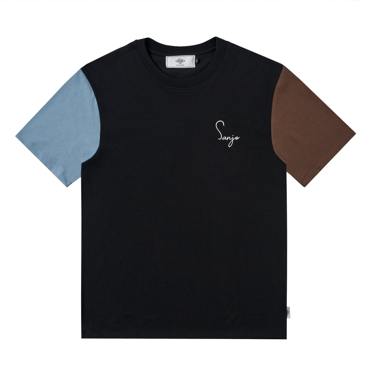 sanjo-1954-cream-logo-t-shirt-black