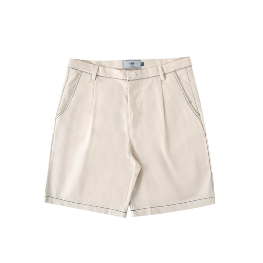 Sanjo Contrast Work Shorts // Ecru