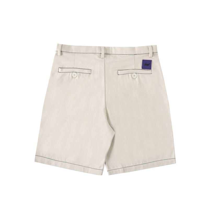 Sanjo Contrast Work Shorts // Ecru