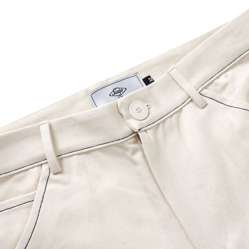 Sanjo Contrast Work Trousers // Ecru