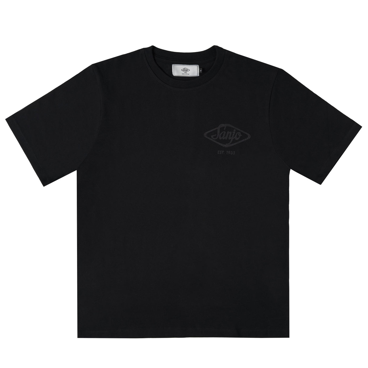 Sanjo Flocked Logo T-Shirt // All Black