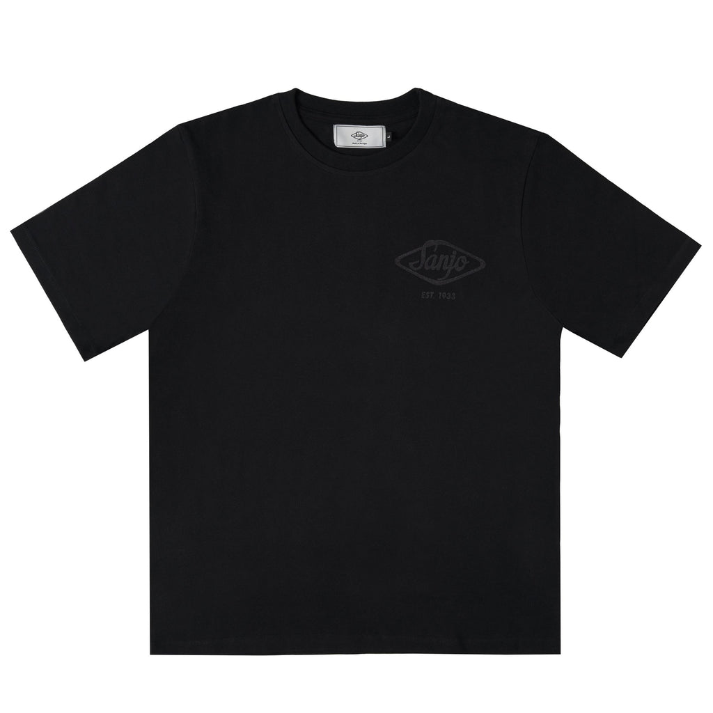 Sanjo Flocked Logo T-shirt // All Black