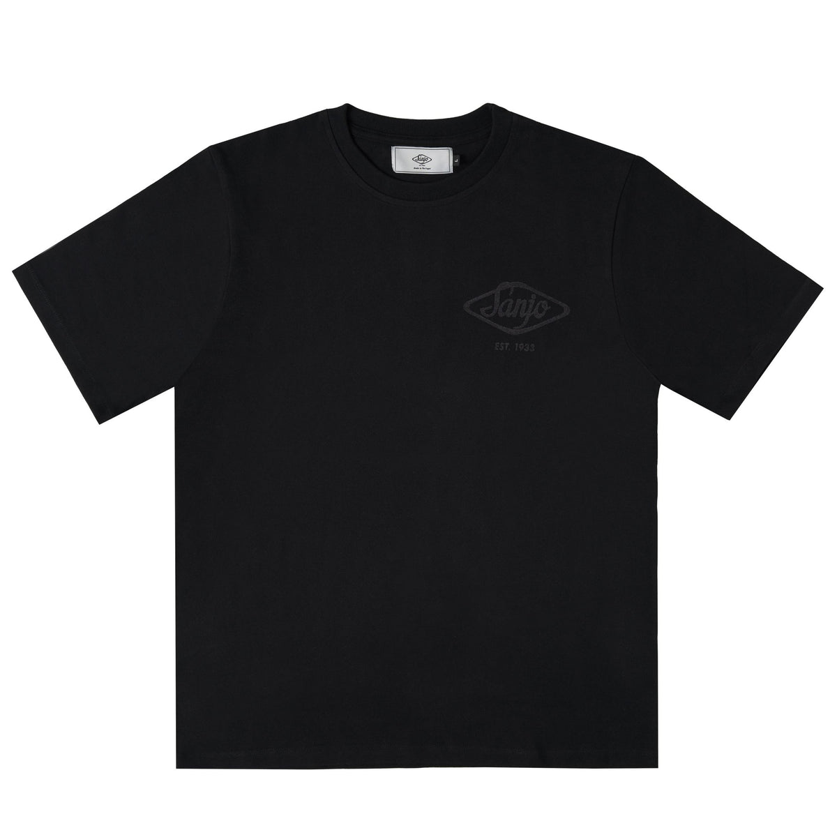 Camiseta con logo flocado de Sanjo // Totalmente negra