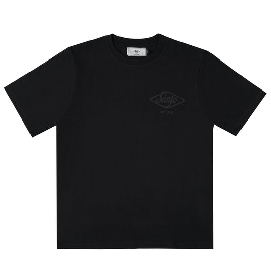 Camiseta con logo flocado de Sanjo // Todo negro