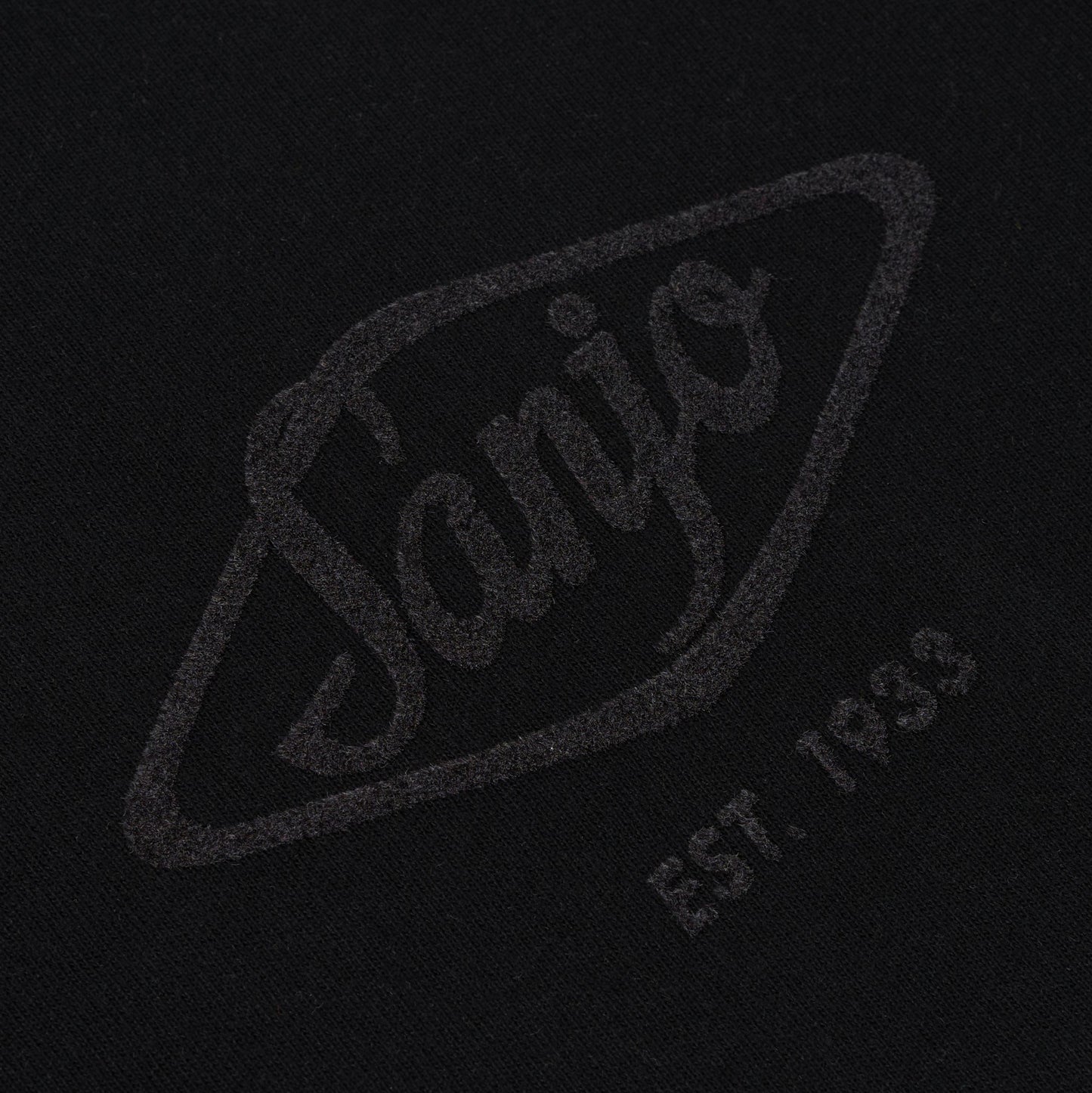 Sanjo Flocked Logo T-Shirt // All Black