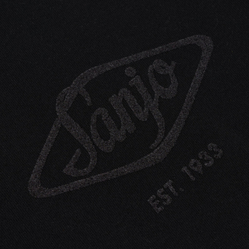 Sanjo Flocked Logo T-shirt // All Black