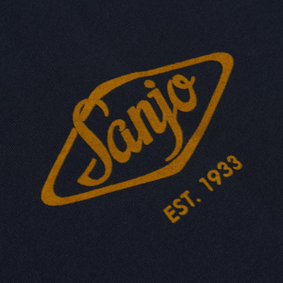 Sanjo Flocked Logo T-Shirt // Navy