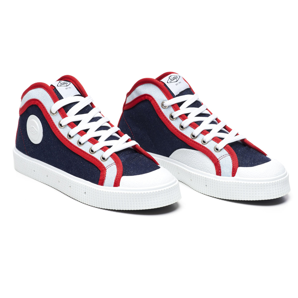 Sanjo K100 // Denim & Vermelho