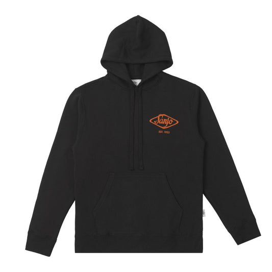 Sanjo Flocked Logo Hoodie // Black