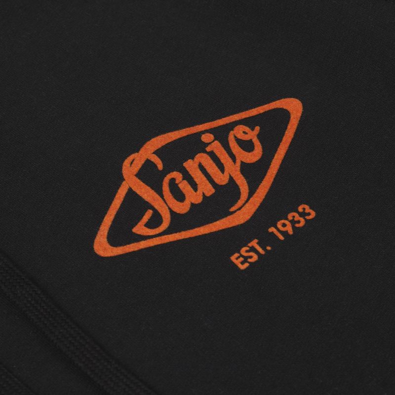 Sanjo Flocked Logo Hoodie // Black