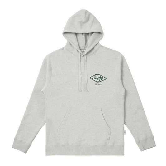 Sanjo Flocked Logo Hoodie // Grey