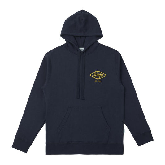 Sanjo Flocked Logo Hoodie // Navy