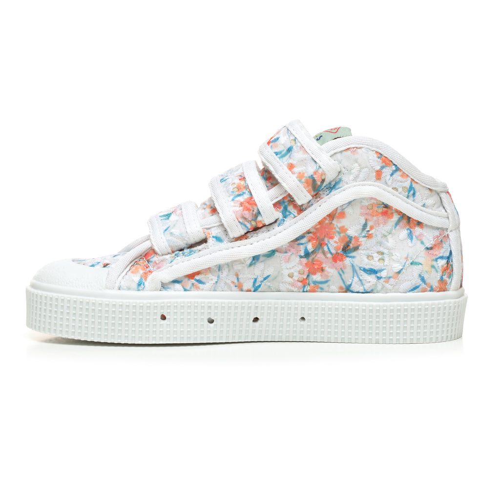 Sanjo Kids V100 Wild Flowers // White Orange