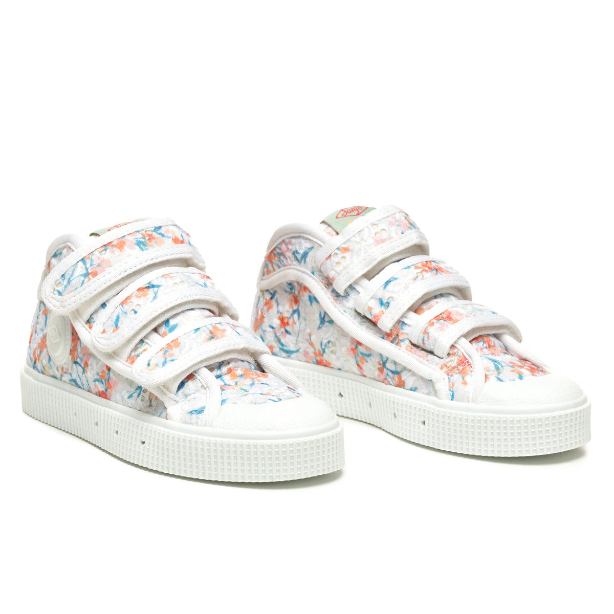Sanjo Kids V100 Wild Flowers // White Orange