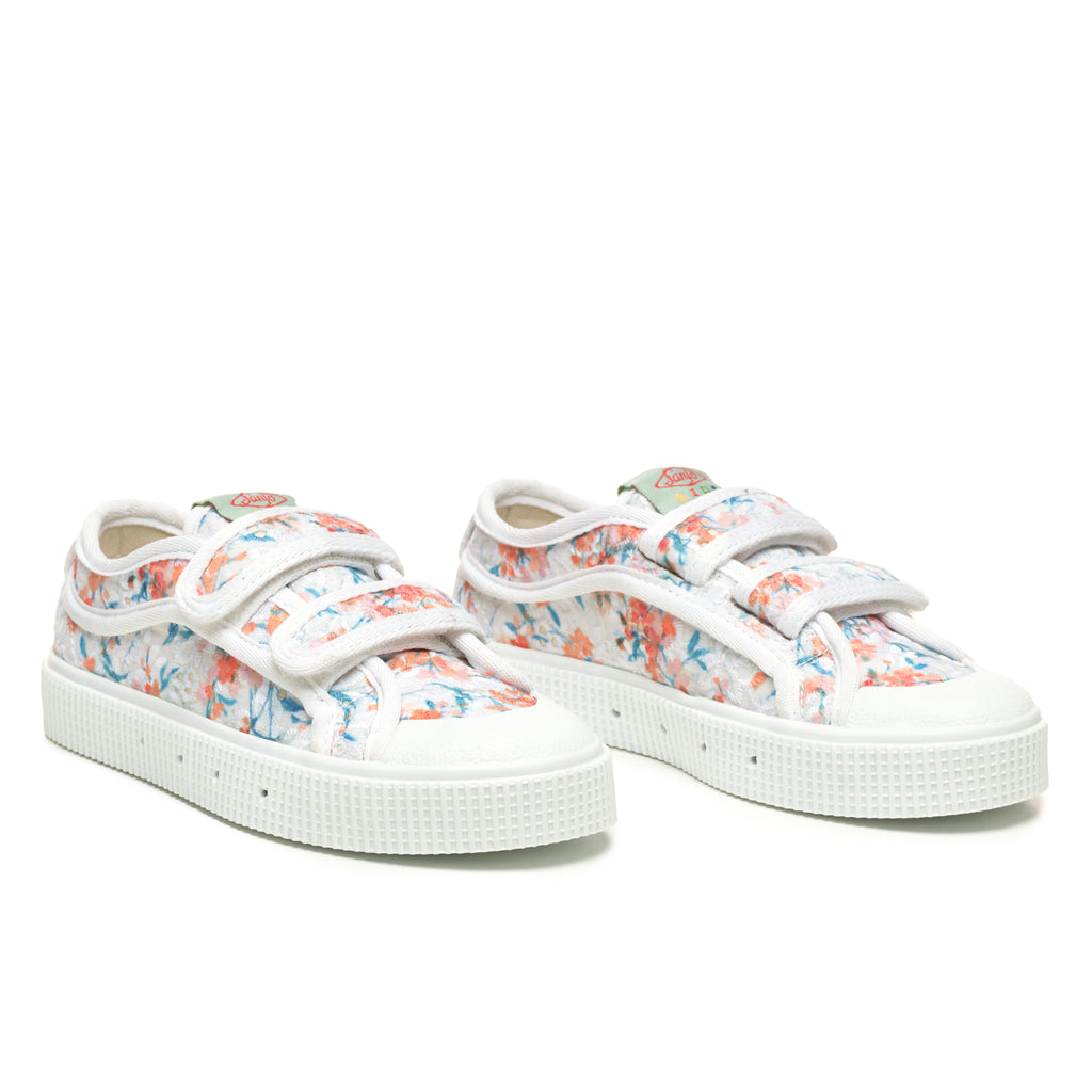Sanjo Kids V200 Wild Flowers // White Orange