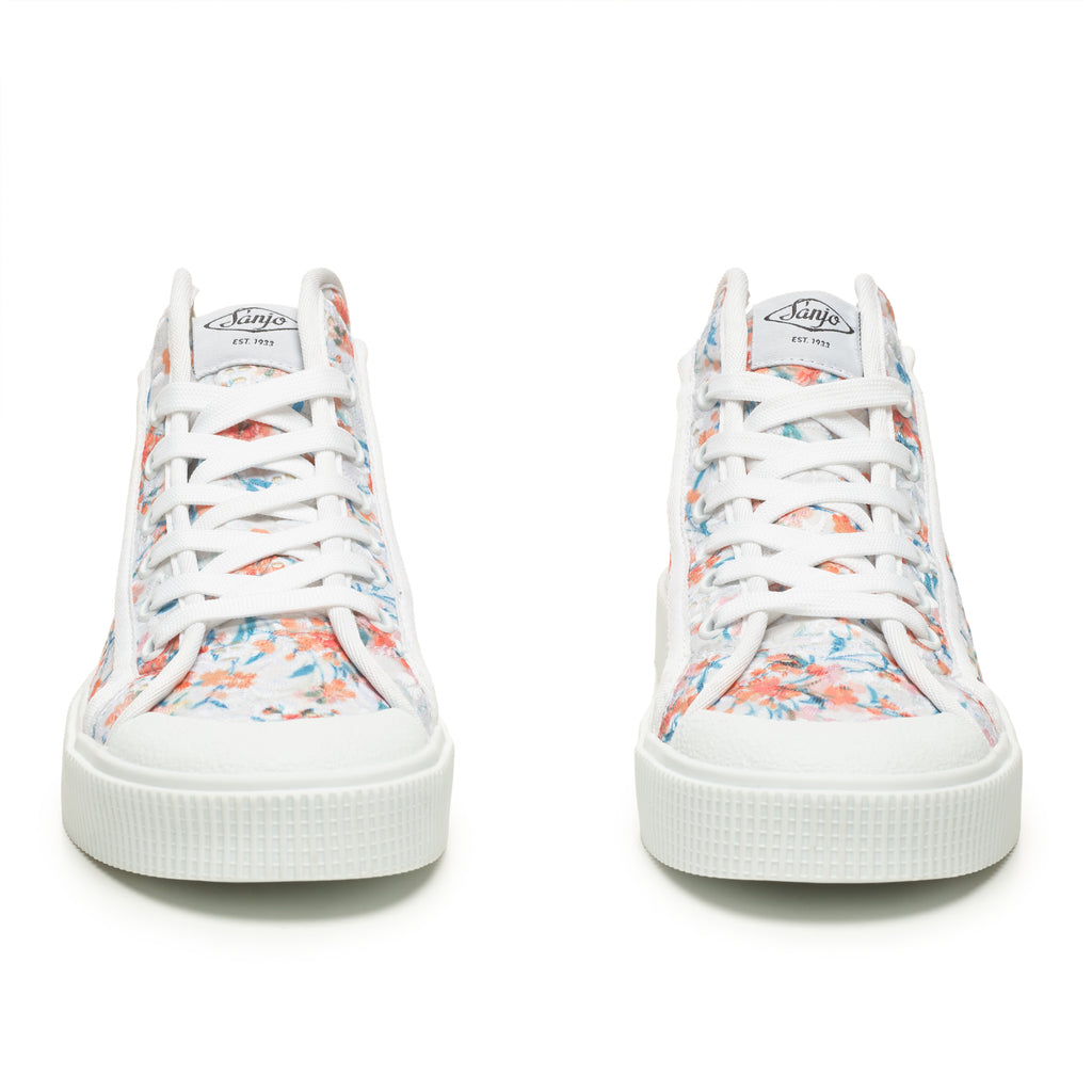 Sanjo K100 Wild Flowers // White Orange