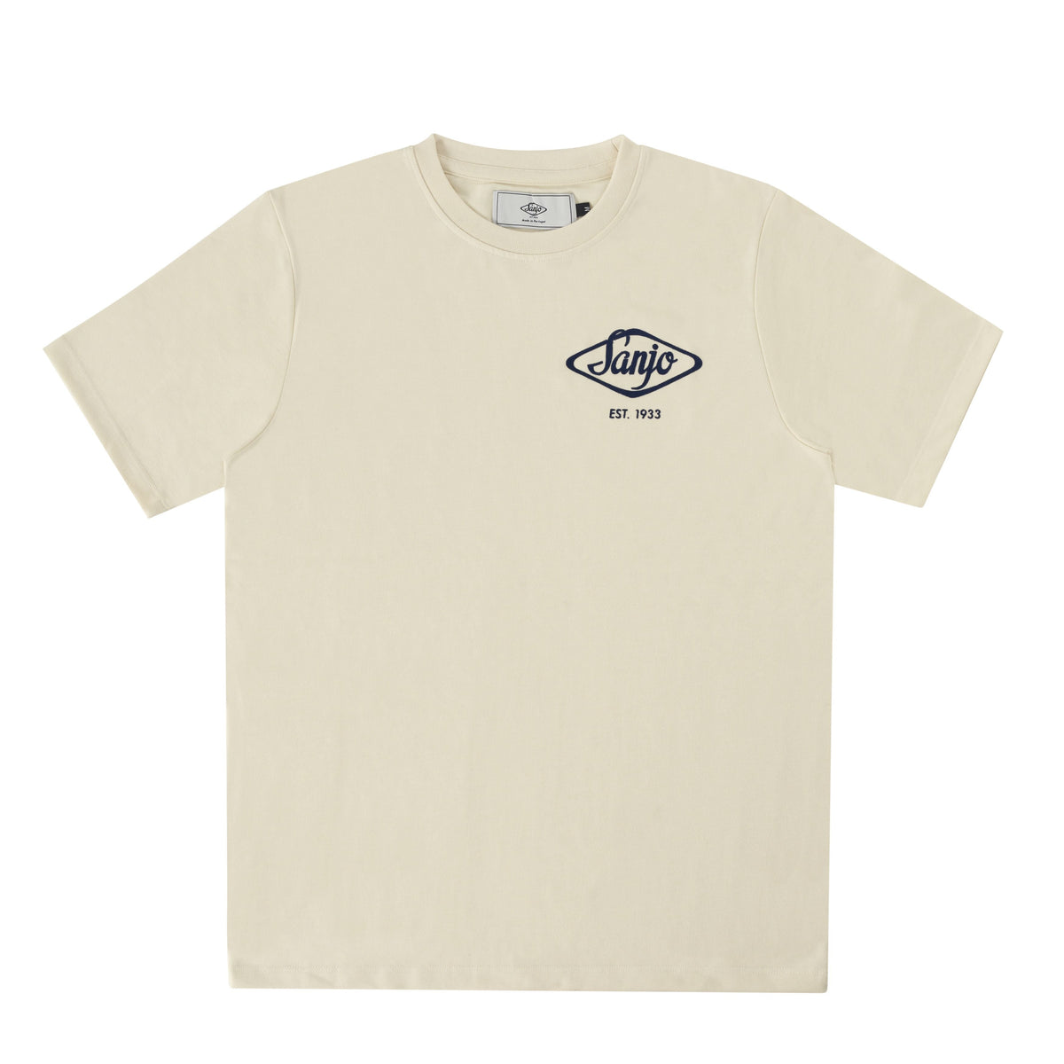 Camiseta con logo flocado de Sanjo // Crudo