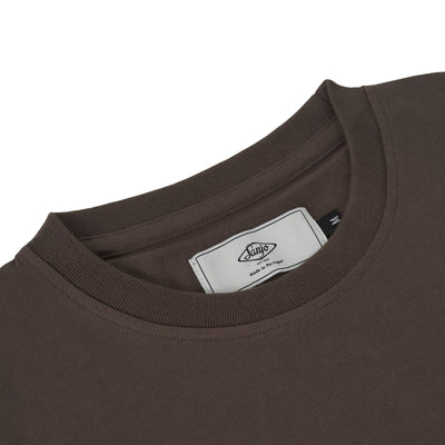 Sanjo Flocked Logo T-shirt // Brown