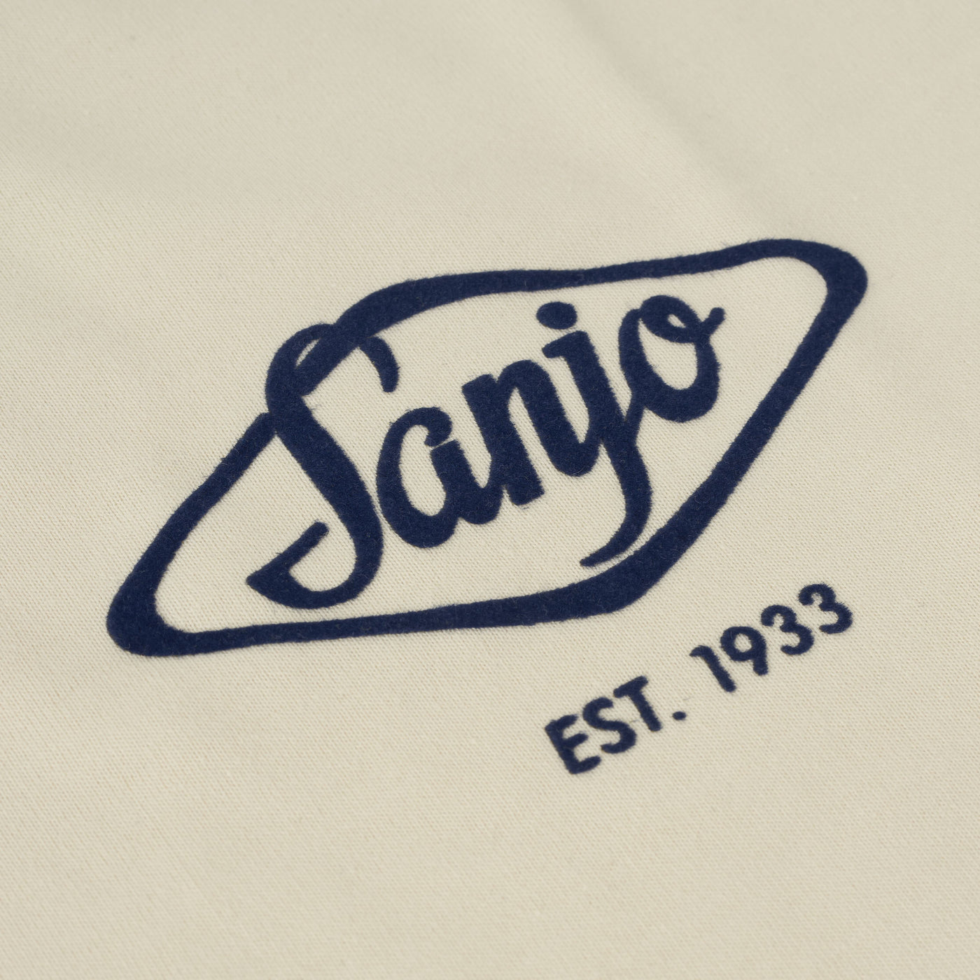 Sanjo Flocked Logo T-shirt // Ecru