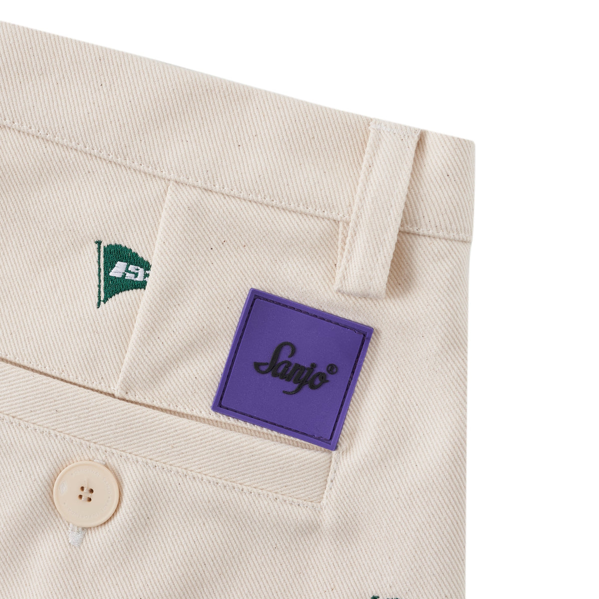 Pantalones Heritage con bordado Sanjo // Crudo