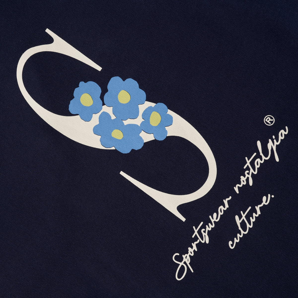 Sudadera con capucha Nostalgia con bordado de Sanjo // Azul marino