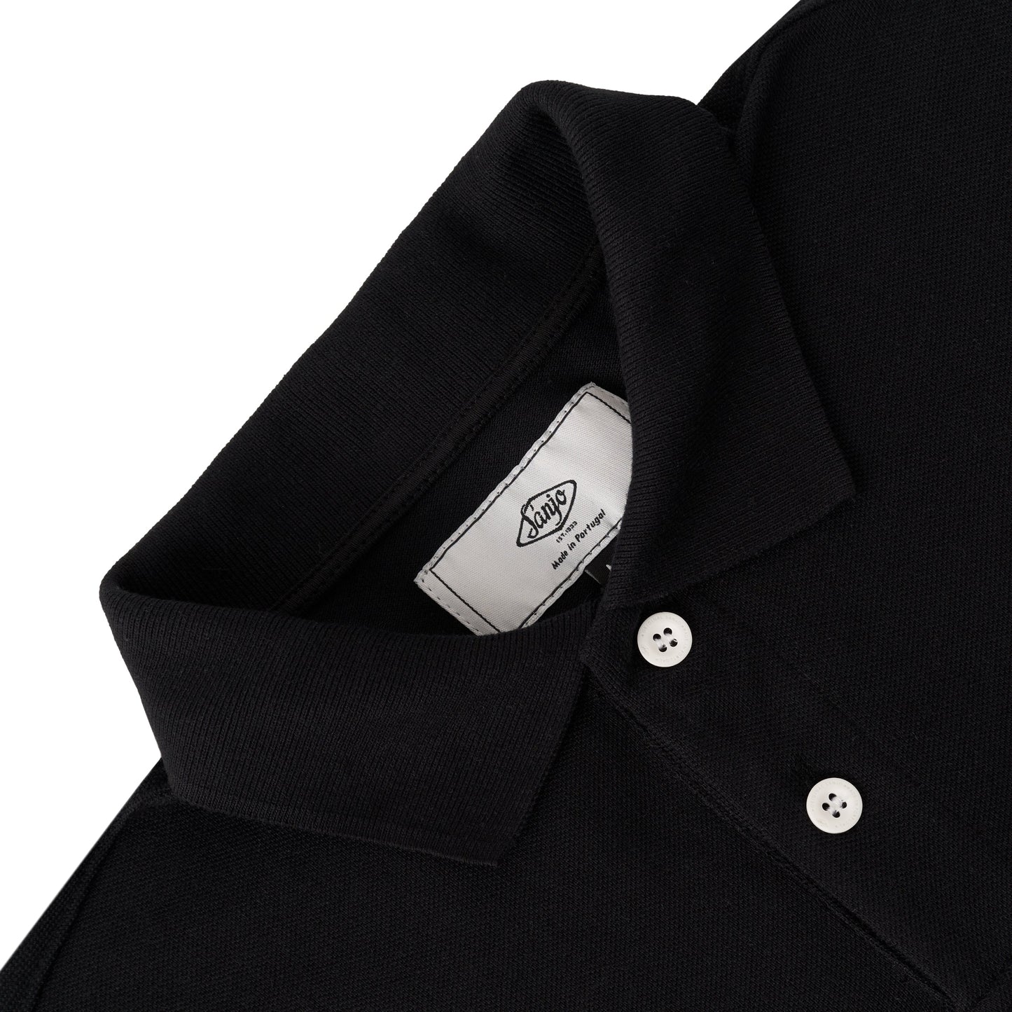 Sanjo Pique Patch Polo // Black