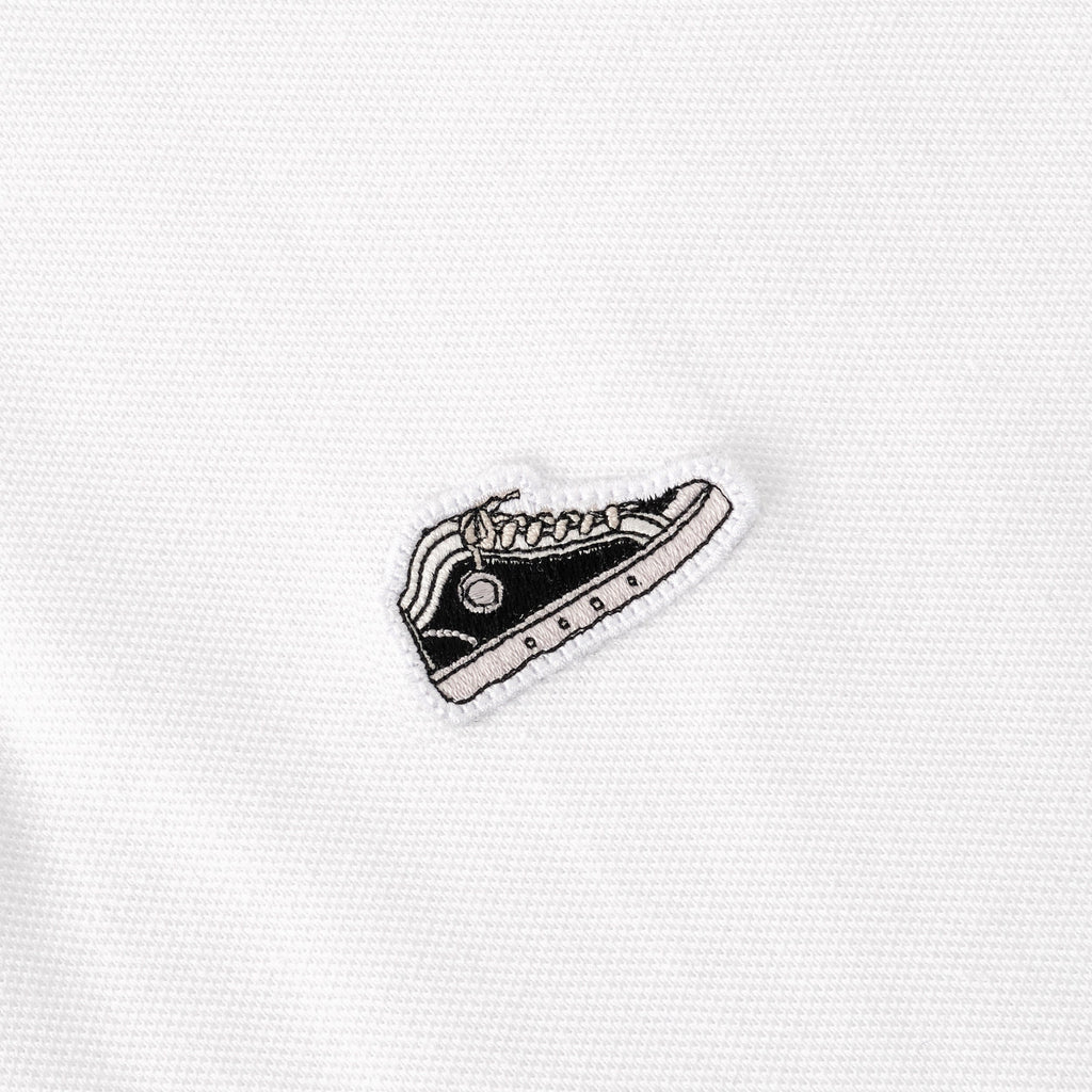 Sanjo Pique Patch Polo // White