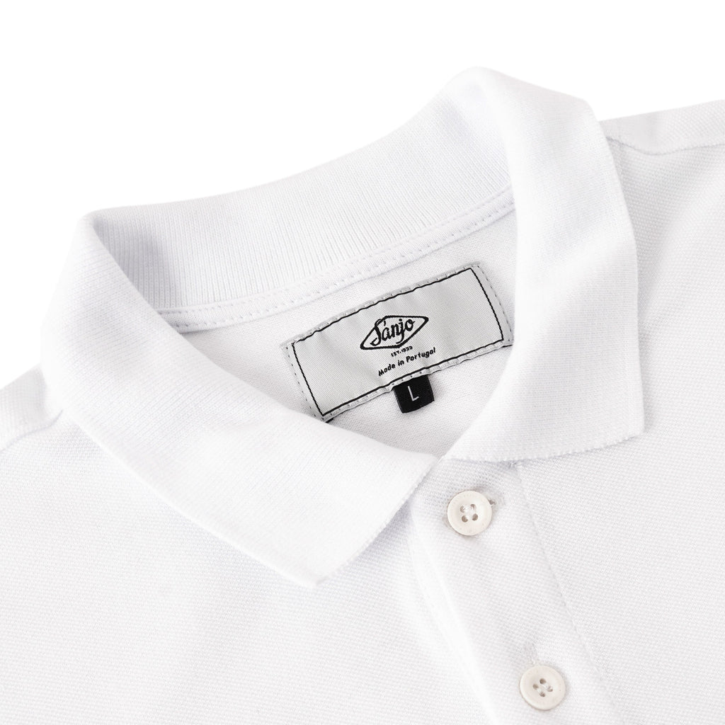 Sanjo Pique Patch Polo // White