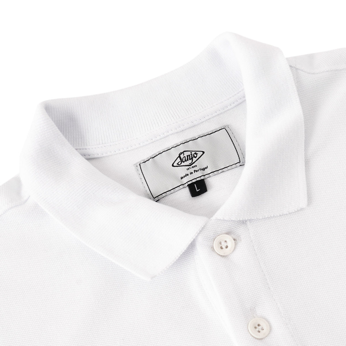 Sanjo Pique Patch Polo // White