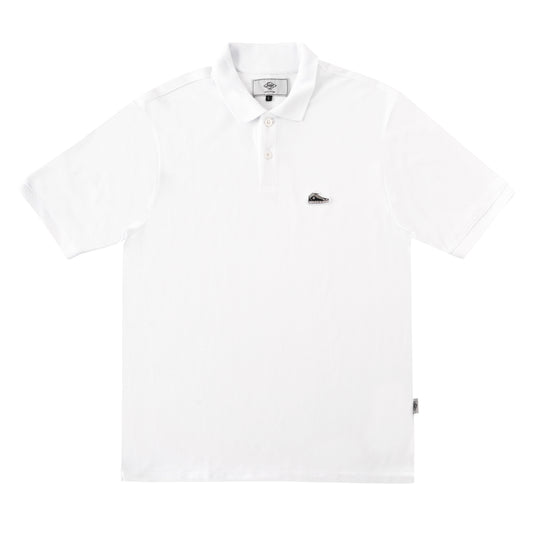 Sanjo Pique Patch Polo // white