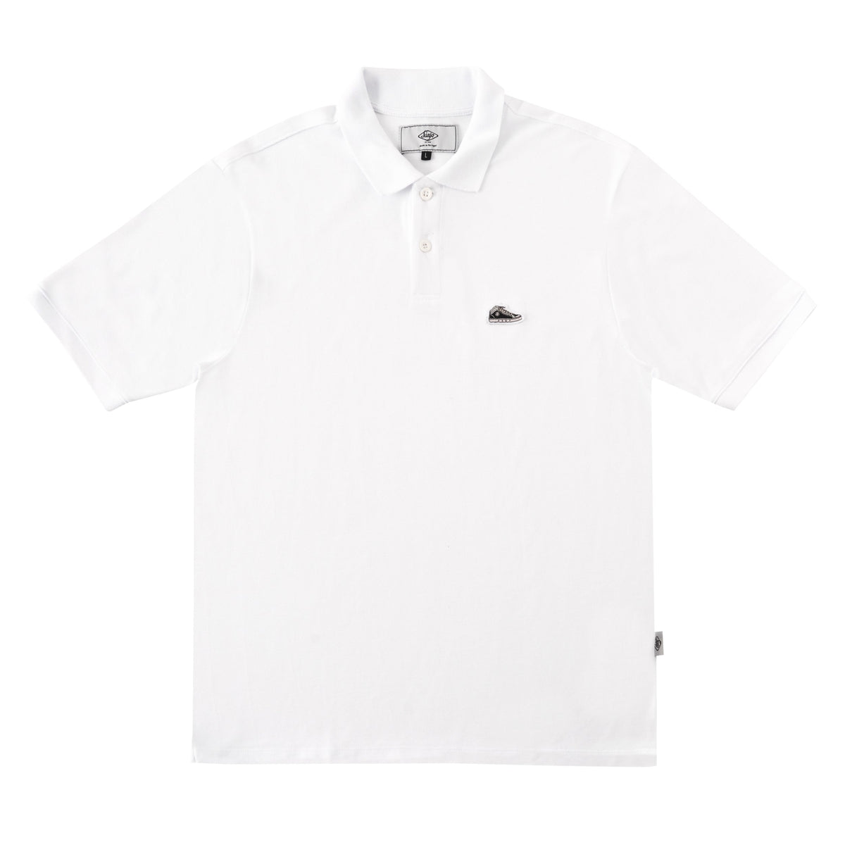 Sanjo Pique Patch Polo // White