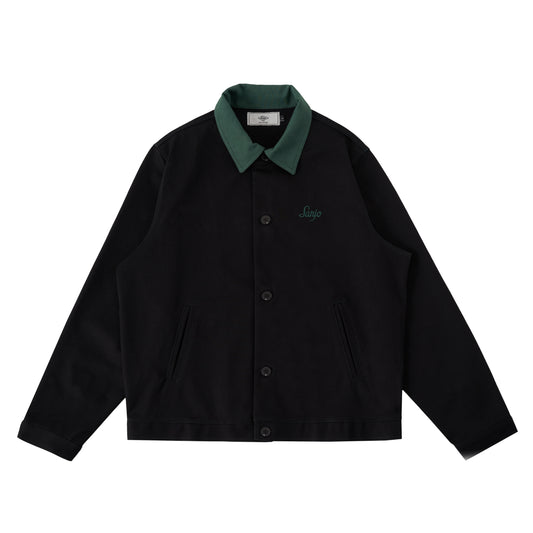 Sanjo Workwear Washed Jacket // Black & Bottle