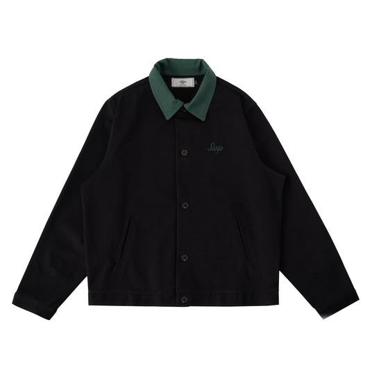 Sanjo Workwear Washed Jacket // Black &amp; Bottle