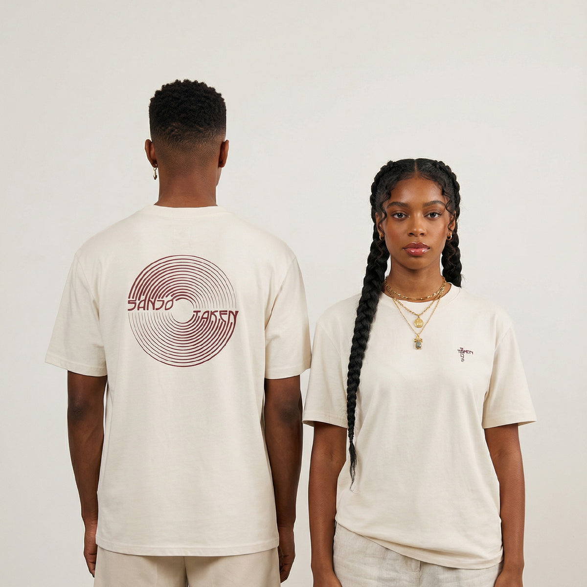 T-shirt Sanjo X Taken // Ecru