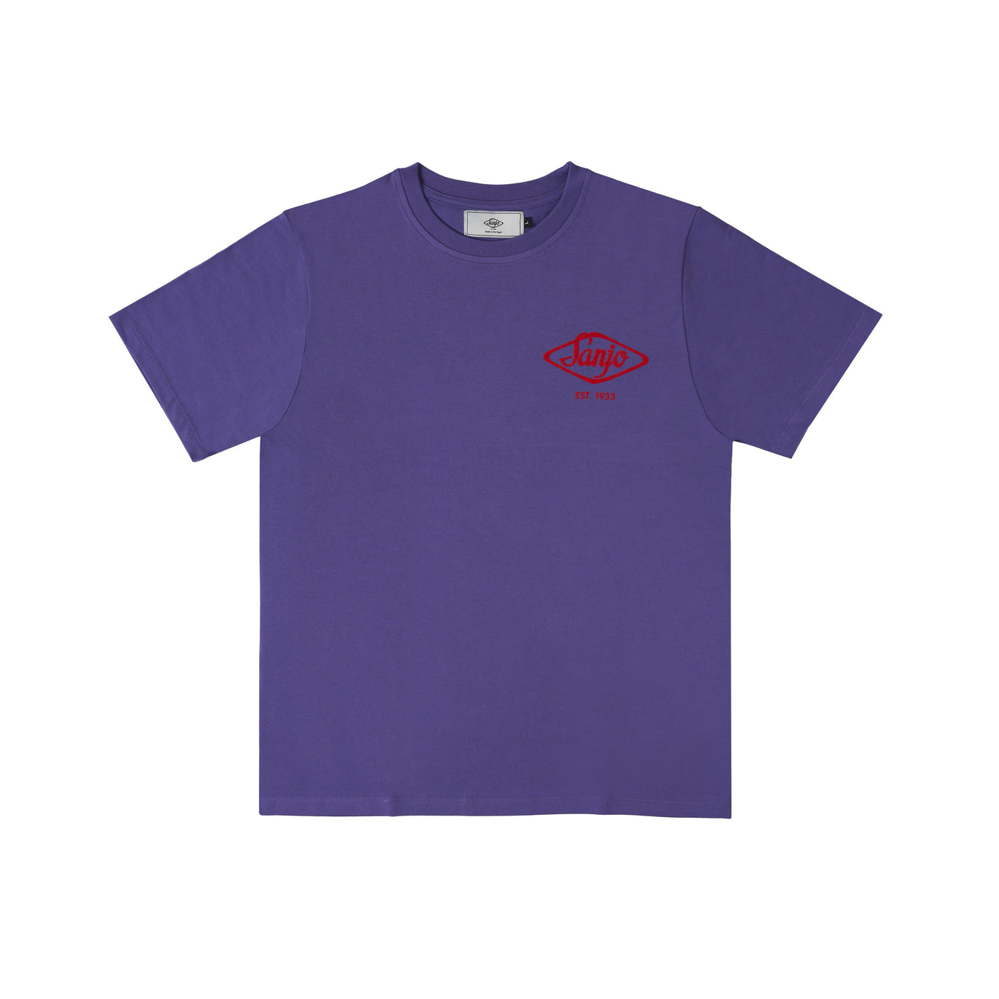 Sanjo Flocked Logo T-Shirt // Violet